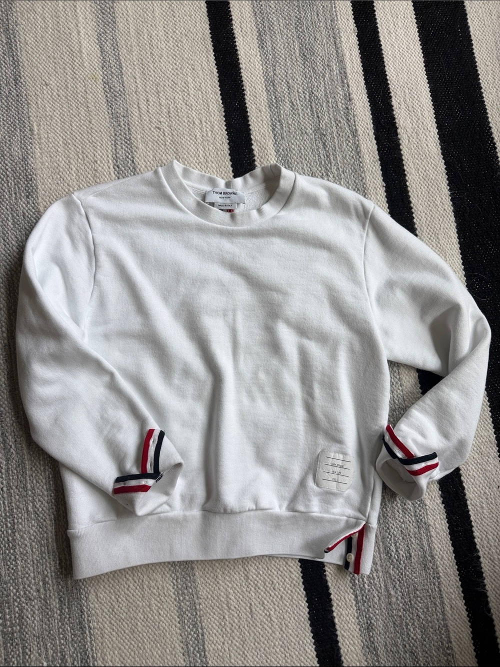 Thom Browne Stripe Back Crew Sweatshirt